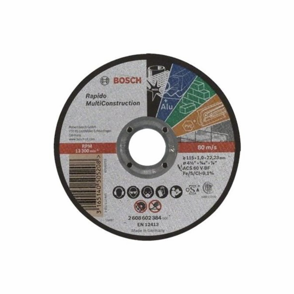 Řezný kotouč Bosch MultiConstruction - Rapido, O 115mm