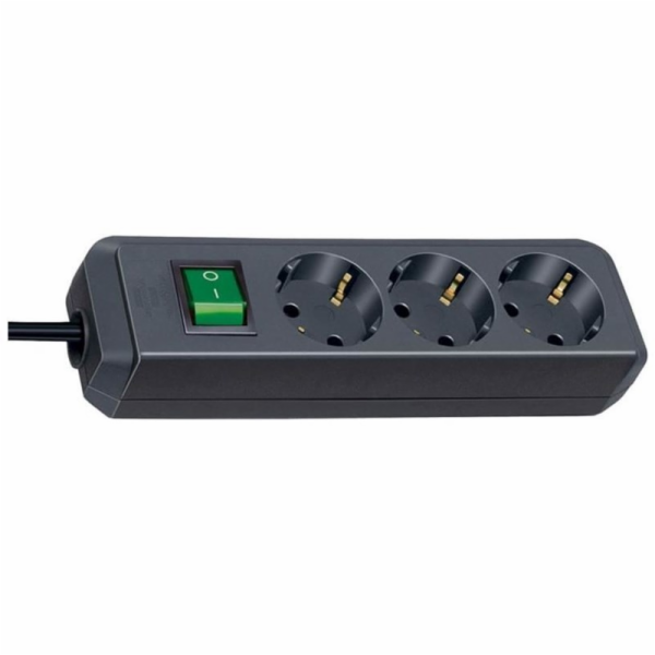 Brennenstuhl ECO-Line 3-nas. rozdvojka cerna 1,5m + vypinac