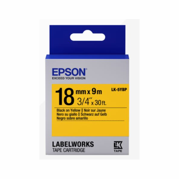 Epson Label Cartridge Pastel LK-5YBP Black/Yellow 18mm (9m)
