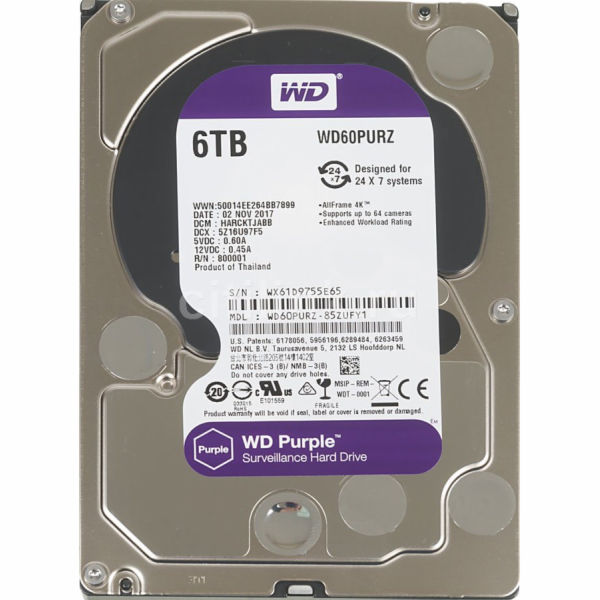 HDD Western Digital PURPLE pro kamerové systémy - 6TB