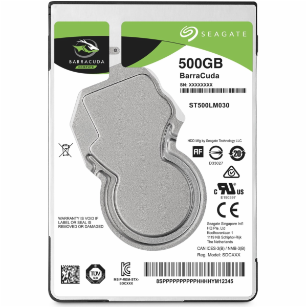 Seagate BarraCuda 500GB, 2,5"", SATAIII, ST500LM030