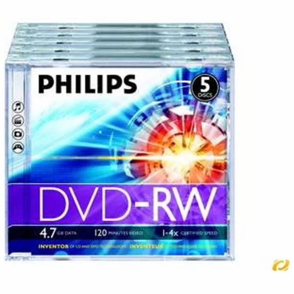 1x5 Philips DVD-RW 4,7GB 4x JC