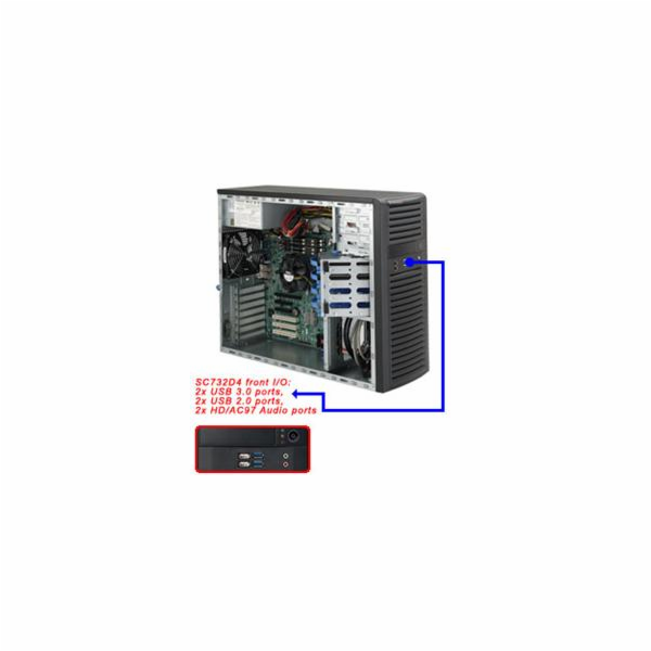 SUPERMICRO Mid-Tower 4x 3,5" fixed HDD, 2x 5,25", 1x exte...