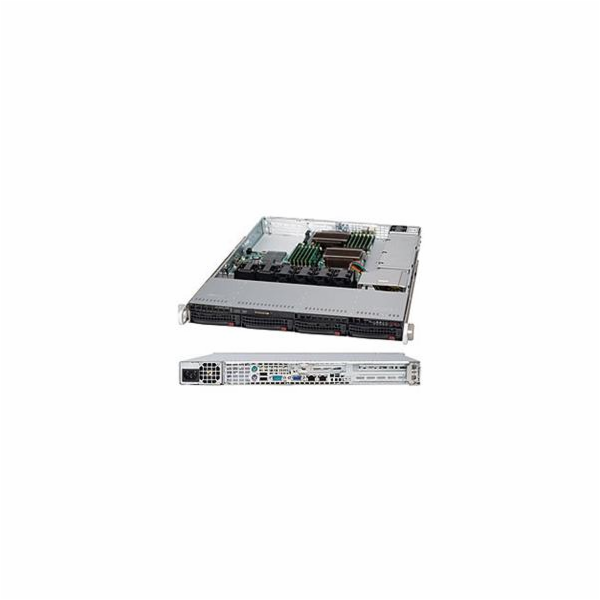 SUPERMICRO 1U chassis 4x 3,5" HS SAS/SATA, 600W (80PLUS P...