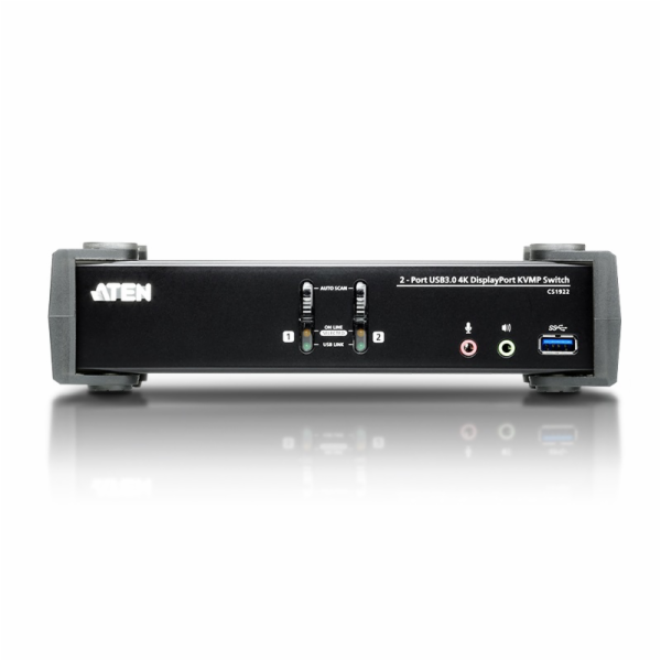 ATEN 2-port 4K DisplayPort KVMP USB3.0, audio
