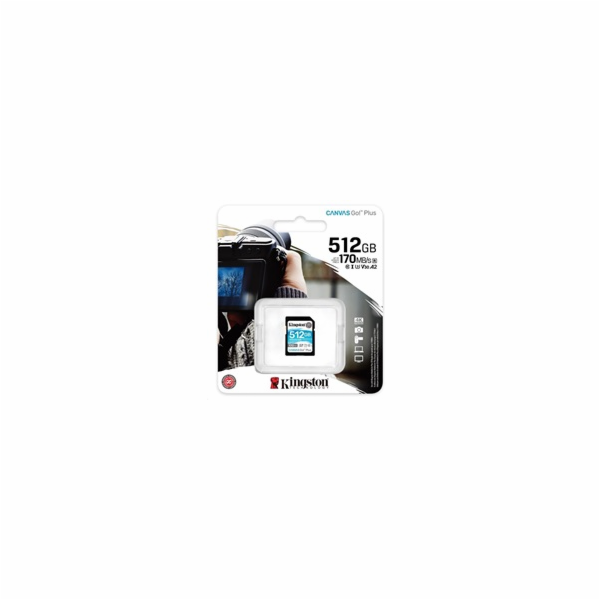 Kingston MicroSDXC karta 512GB Canvas Go! Plus, R:170/W:9...