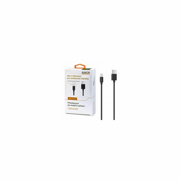 Aligator Datový kabel s prodlouženým microUSB konektorem,...