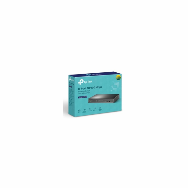 Switch TP-Link TL-SF1008LP 8x LAN, 4xPoE+, 41W, dosah 250...