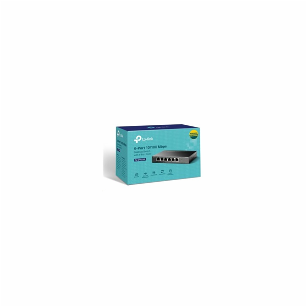TP-Link switch TL-SF1006P (6x100Mb/s, 4xPoE+, 67W, fanless)