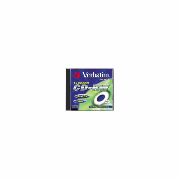 1x10 Verbatim CD-RW 80 / 700MB 8x - 12x Speed, Jewel Case