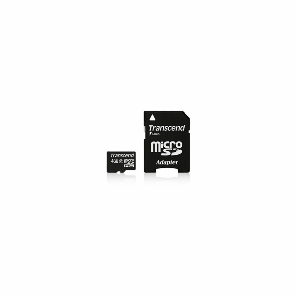 Transcend MicroSD karta SDHC 4GB + Adapter / Class 10