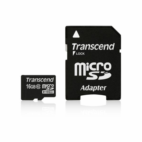 Transcend microSDHC 16GB Class 10 + SD-adapter