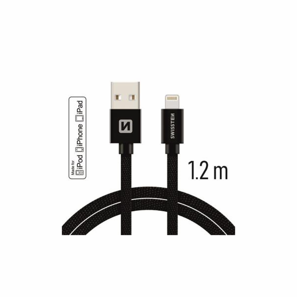 Swissten Datový Kabel Textile Usb / Lightning Mfi 1,2 M Č...