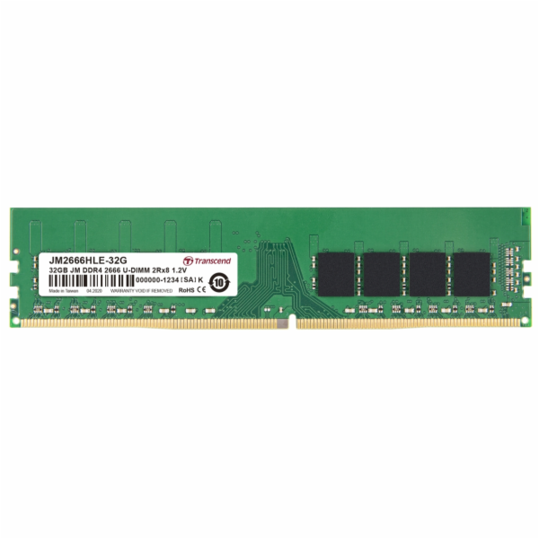 Transcend paměť 32GB DDR4 2666 U-DIMM (JetRam) 2Rx8 CL19