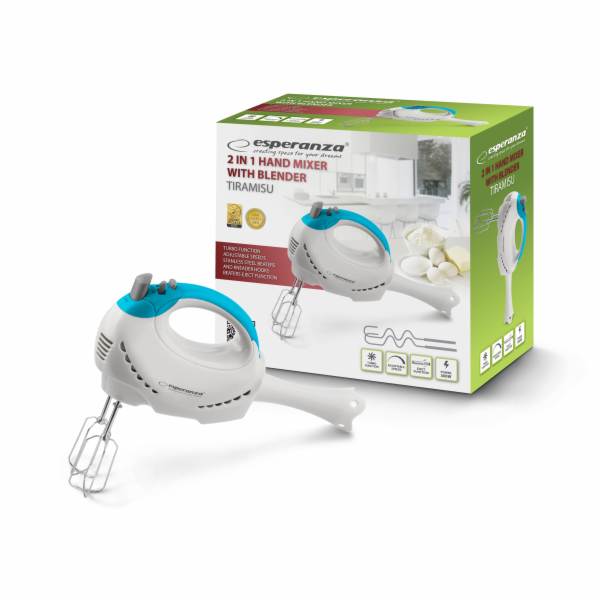 Esperanza TIRAMISU EKM010 (300W; white color) ruční mixér
