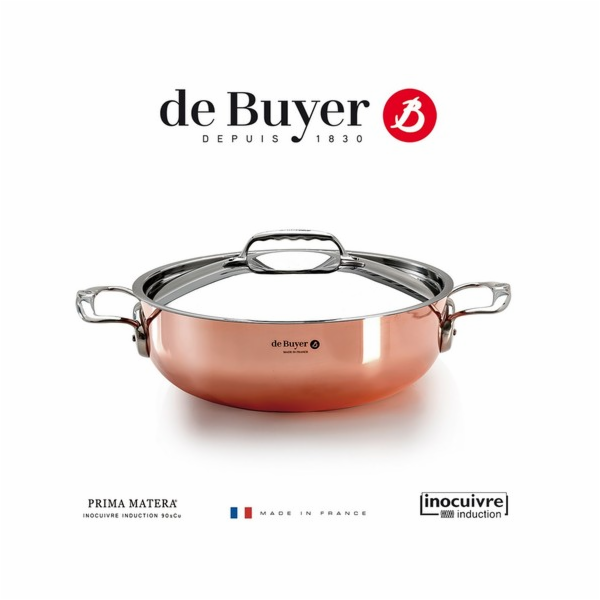 De Buyer Prima Matera Saucepot Copper/Steel 28cm curved i...