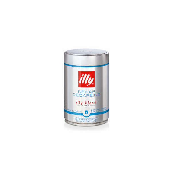 Illy Decaffeinato dóza zrnková káva 250 g