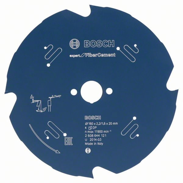 Pilový kotouč Bosch Expert na vláknitý cement, O 160 mm, 4Z