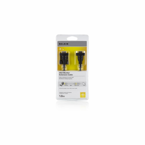 Belkin kabel VGA prodlužovací pro monitory, 1,8m