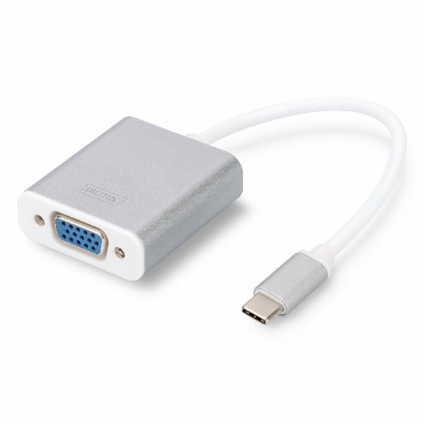 DIGITUS USB Typ C 1080p VGA Adaptér, hliníkové šasi, 20 c...