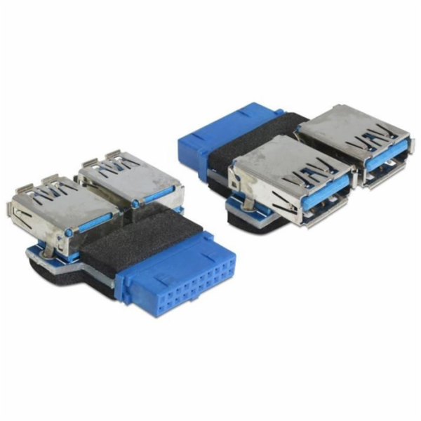Delock Adapter USB 3.0 pin konektor samice > 2 x USB 3.0 ...