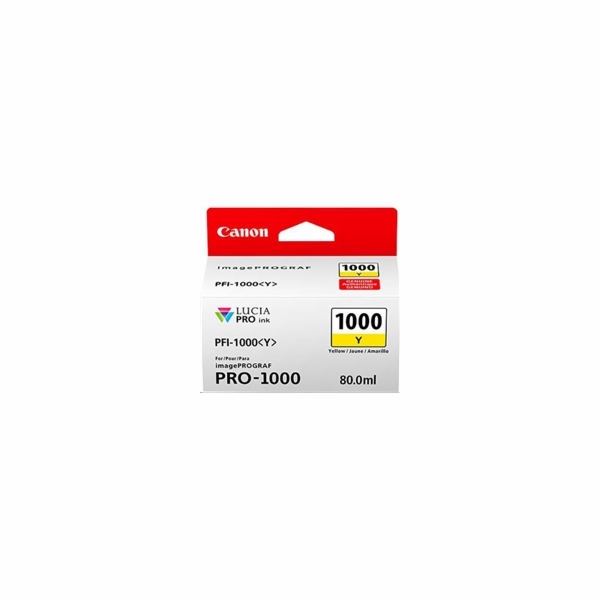 Canon CARTRIDGE PFI-1000Y žlutá pro ImagePROGRAF PRO-1000...