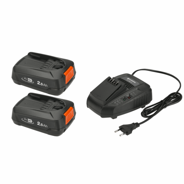 Gardena Starter-Kit P4A 2 x PBA 18V/45 2,5 Ah + AL 1830 CV