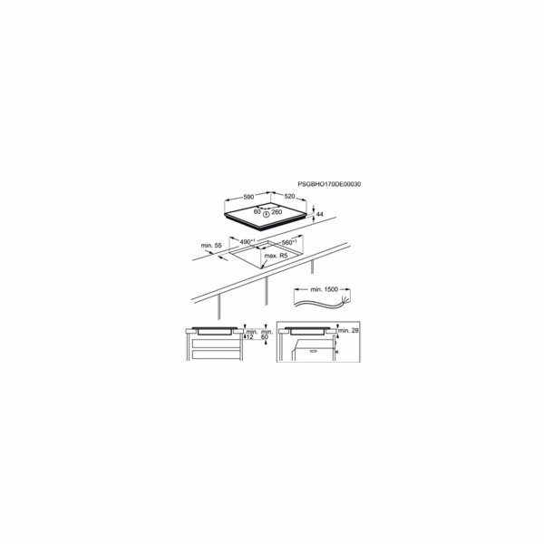Electrolux EIS62443 Černá Vestavná 60 cm zóna indukční va...
