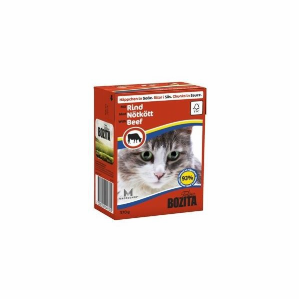 BOZITA Hovězí v omáčce - mokré krmivo pro kočky - 370g