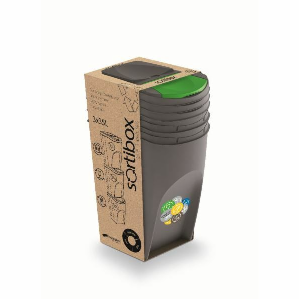 Odpadkový koš Prosperplast SORTIBOX 3 x 35 l šedý