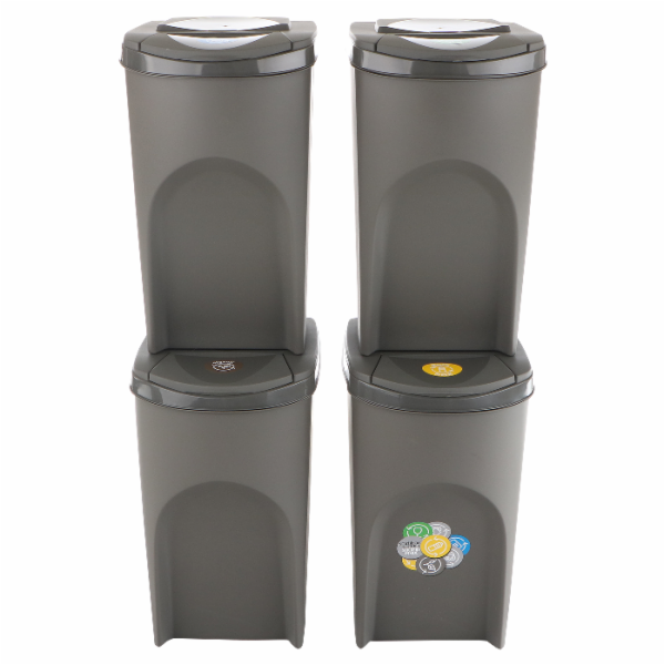 Odpadkový koš Prosperplast SORTIBOX 4 x 35 l šedý