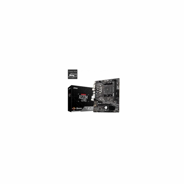MSI A520M-A PRO AM4 DDR4 1xM.2 4xSATA HDMI DVI-D M-ATX MB 