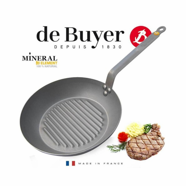 Grilovací pánev de Buyer, 5613.32, MINERAL B, ocel, průmě...