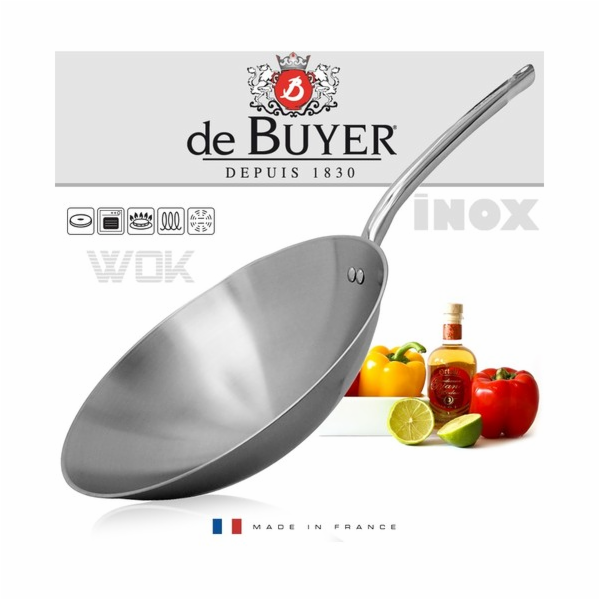 WOK pánev de Buyer, 3122.36, WOK, průměr 36 cm, dutá trub...