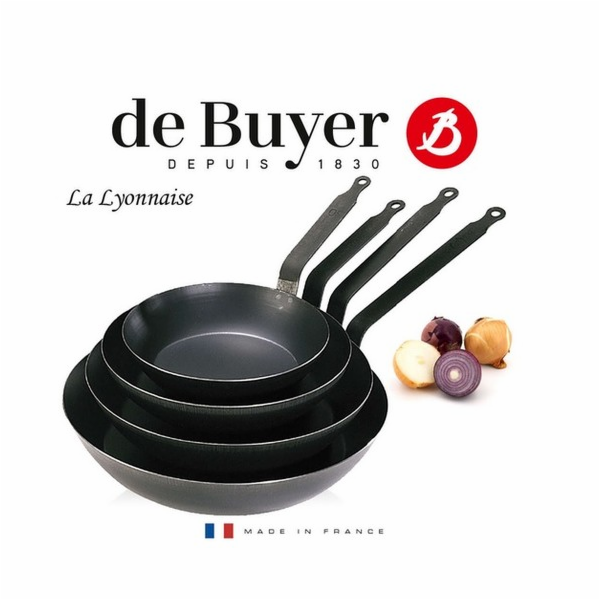 Ocelová pánev de Buyer, 5020.32, BLUE STEEL, styl La Lyon...
