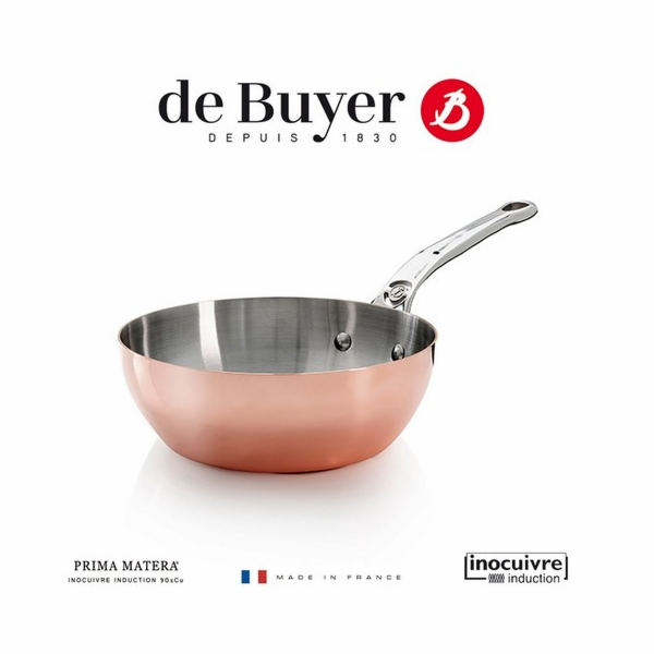De Buyer Prima Matera Sauté Pan Copper/Steel 24cm curved ...