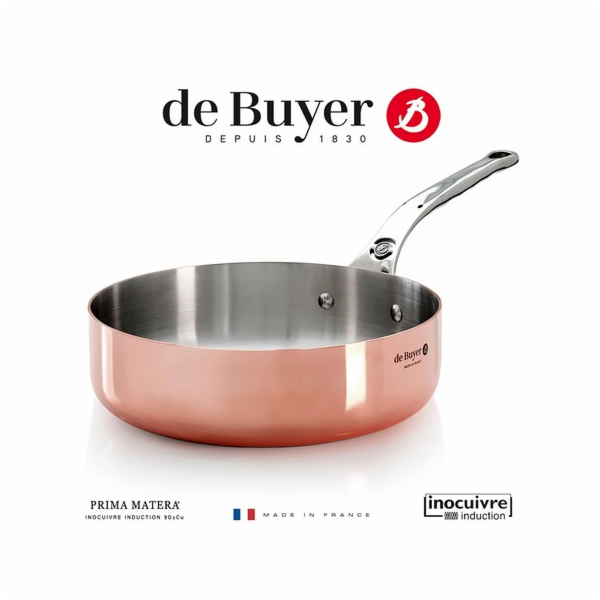 De Buyer Prima Matera Sauté Pánev měď/ocel 24cm rovná ind.