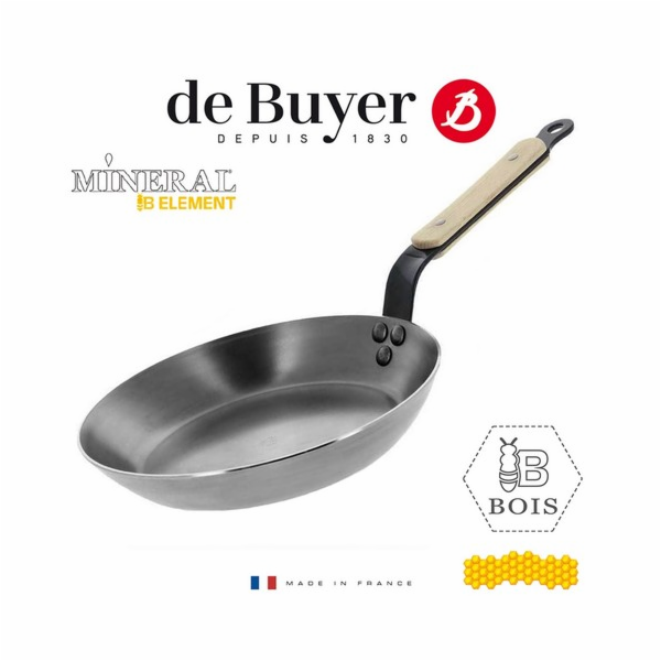 Ocelová pánev de Buyer, 5710.20, Mineral B BOIS, ocel, dř...