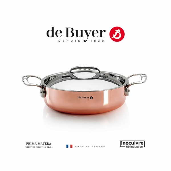 De Buyer Prima Matera Saucepot copper/steel low 28cm indu...