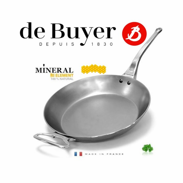 Ocelová pánev de Buyer, 5680.32, MINERAL B PRO, ocel, ner...