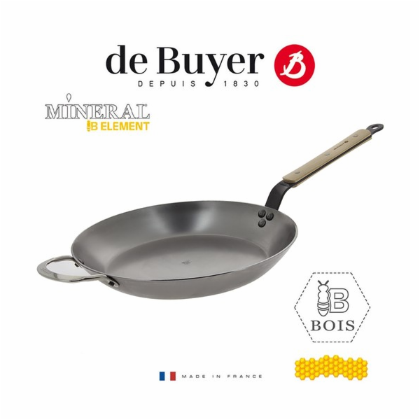Ocelová pánev de Buyer, 5710.32, Mineral B BOIS, ocel, dř...