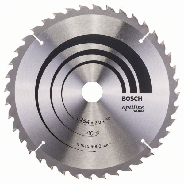 Pilový kotouč Bosch Optiline Wood, O 254mm, 40T