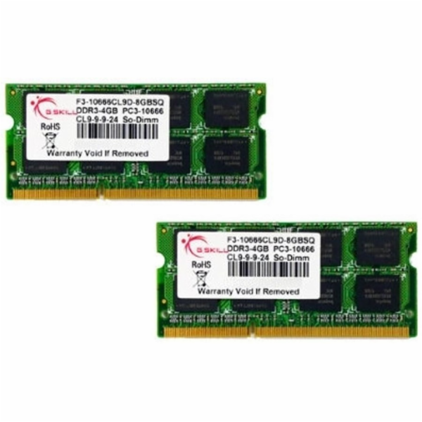 G.Skill SO-DIMM 8 GB DDR3-1333 (2x 4 GB) duální sada, RAM