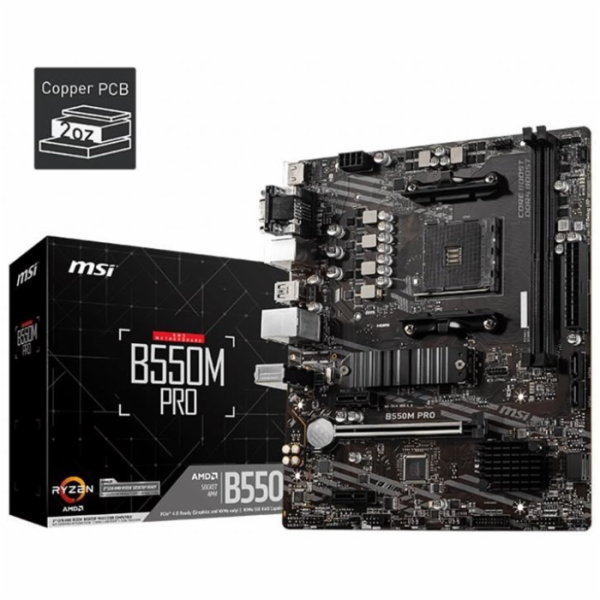 MSI MB Sc AM4 A520M PRO, AMD A520, VGA, 2xDDR4, mATX