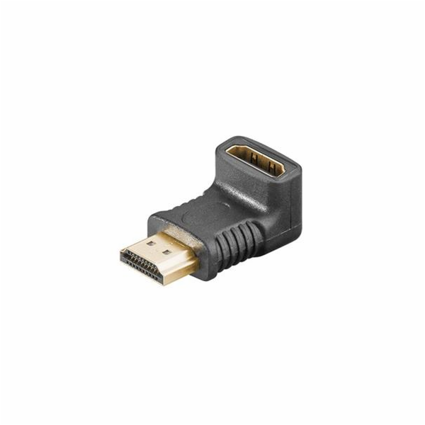 Redukce HDMI A(M) - HDMI A(F) lomená dolů, zlacené konektory