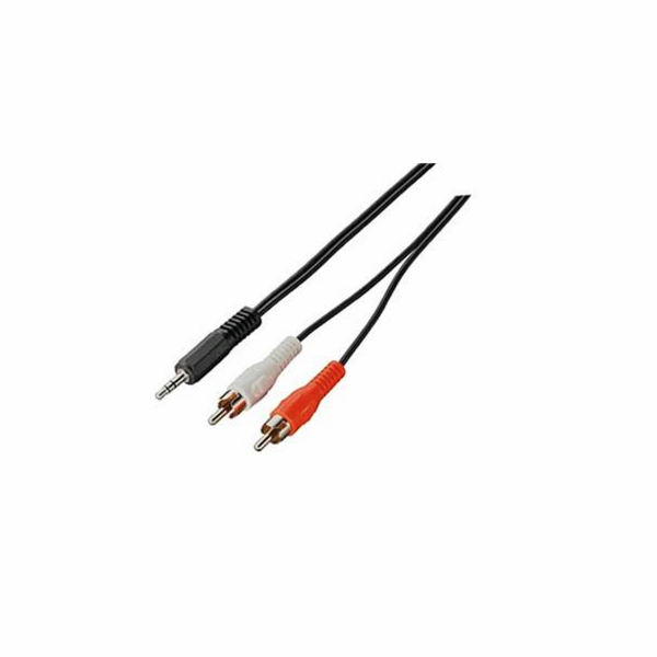 Kabel propojovací Jack 3,5(M) - 2x cinch(M), 5m