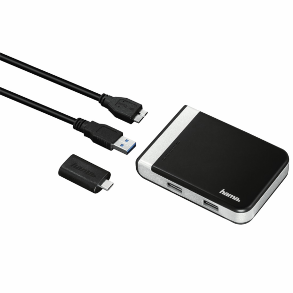 USB hub Hama - USB 3.1 hub/čtečka karet s USB-C adaptérem...