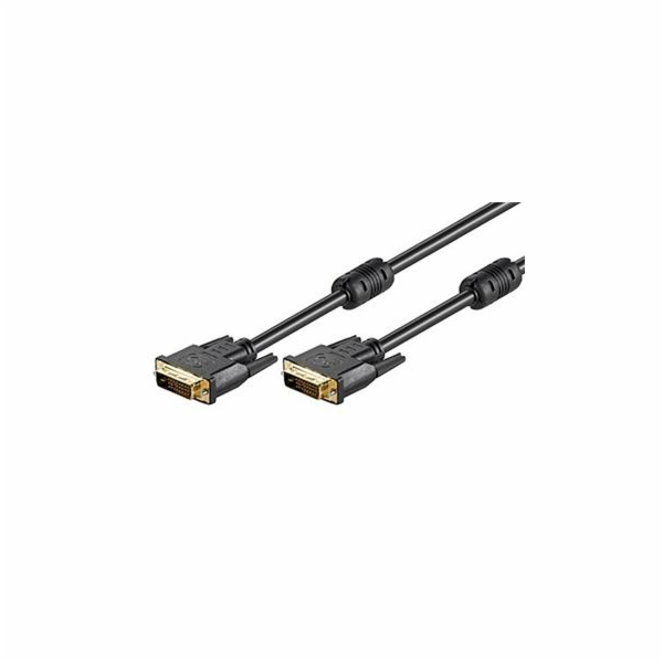 Kabel DVI-D(M) - DVI-D(M), dual link, s ferity, 10m, zlac...