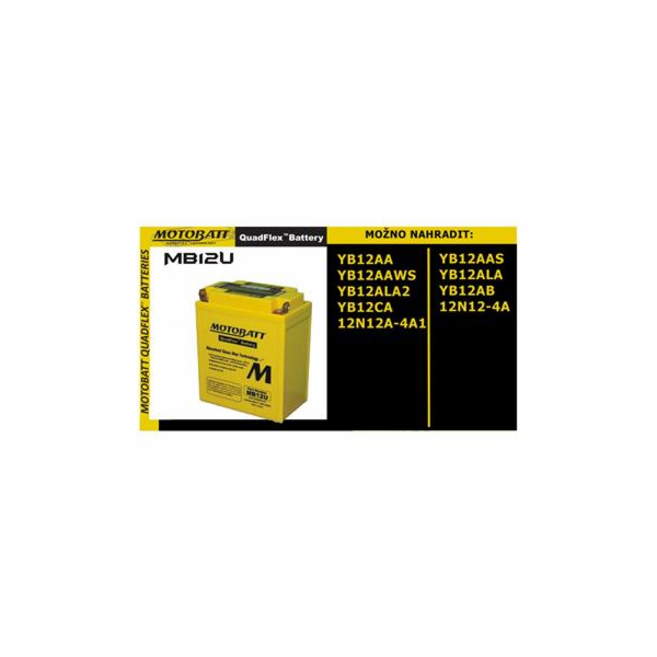 Baterie Motobatt MB12U 15Ah, 12V, 4 vývody 