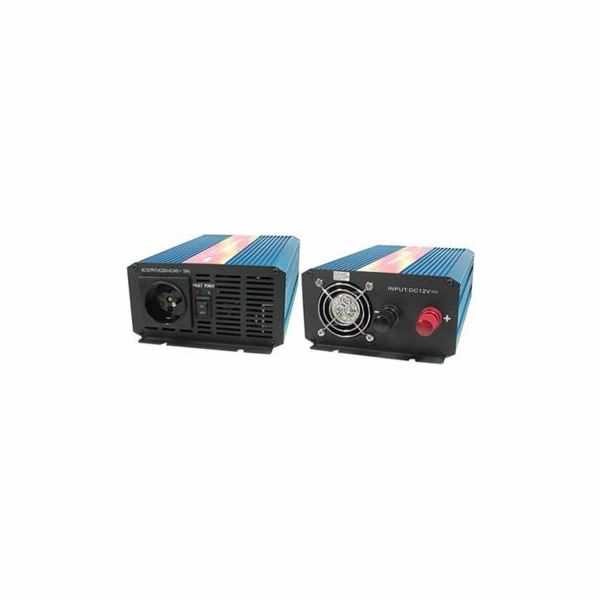 Napěťový měnič Carspa P600-12, 12V/230V 600W čistá sínusovka